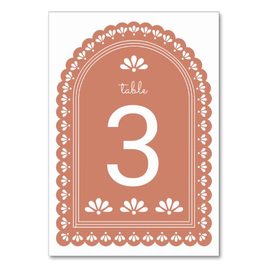 Terra Cotta Arch Herfst Trouwtafel Nummer Kaart (Voorkant)