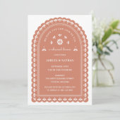 Terra Cotta Arch repetitie Dinner Invitation Kaart (Staand voorkant)