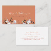 Terra cotta Boho Floral Design Visitekaartje (Voorkant / Achterkant)