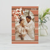 Terra Cotta Boho trouwfoto bedankje Bedankkaart (Staand voorkant)