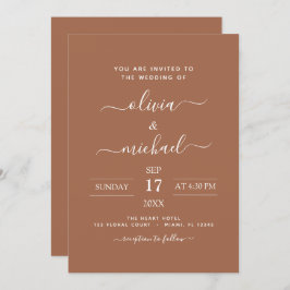 Terra Cotta Boho Wedding Modern Simple Kaart