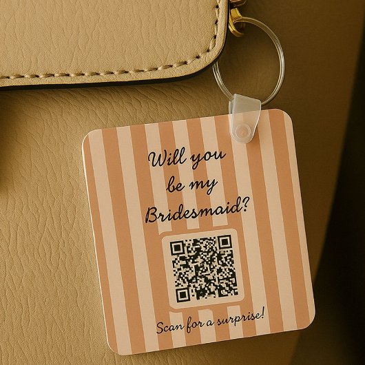 Terra Cotta Bruidsmeisje voorstel Fototas Charm Sleutelhanger