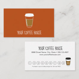 Terra cotta Custom Coffee House Loyalty Kaart