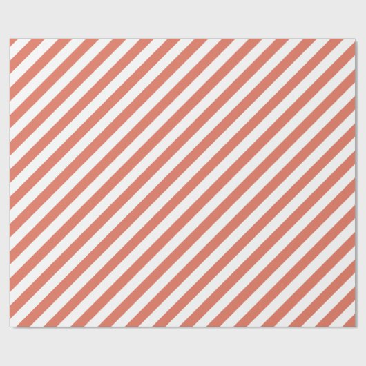 Terra Cotta Diagonal Stripe Cadeaupapier (Vlak)
