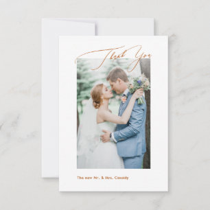 Terra Cotta DIY kleuren Luxe script Dank u Bedankkaart