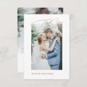 Terra Cotta DIY kleuren Luxe script Dank u Bedankkaart (Voorkant / Achterkant)