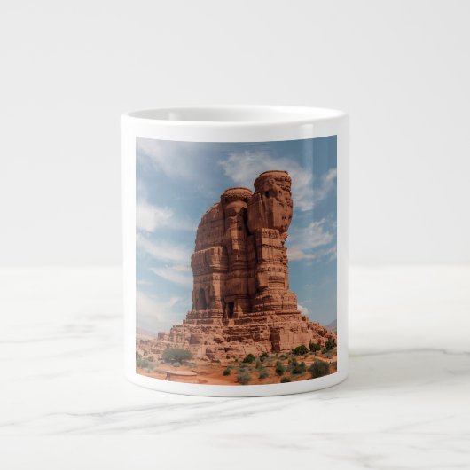 Terra Cotta Earth Monolith Art Print | Sculptural Grote Koffiekop (Voorkant)