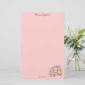 Terra Cotta Edged Bouquet Briefpapier (Staand voorkant)