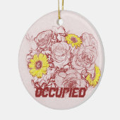 Terra Cotta Edged Bouquet Keramisch Ornament (Links)