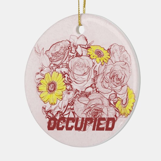 Terra Cotta Edged Bouquet Keramisch Ornament (Links)