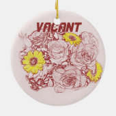 Terra Cotta Edged Bouquet Keramisch Ornament (Achterkant)