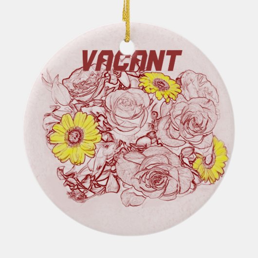 Terra Cotta Edged Bouquet Keramisch Ornament (Achterkant)