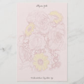 Terra Cotta Edged Bouquet Personalized Briefpapier (Voorkant)