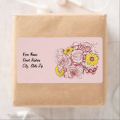 Terra Cotta Edged Bouquet Sjabloon Etiket (Insitu)