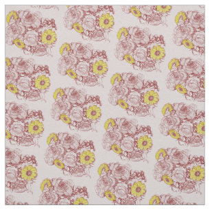 Terra Cotta Edged Daisy Rose Bouquet Stof