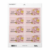 Terra Cotta Edged Roos Daisy Bouquet Etiket (Full Sheet)