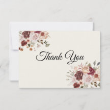 Terra Cotta en Green Thank You Card