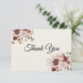 Terra Cotta en Green Thank You Card Bedankkaart (Staand voorkant)