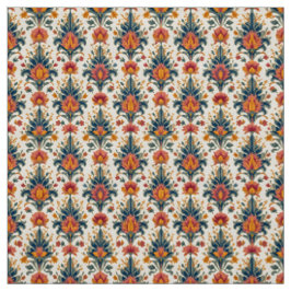 Terra Cotta en groene Damask Stof