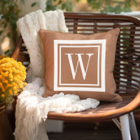 Terra Cotta en White Classic Square Monogram