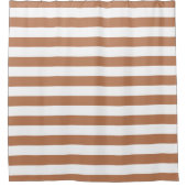 Terra Cotta en White Stripes Douchegordijn (Voorkant)