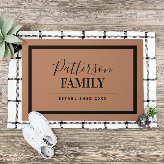 Terra Cotta Family Monogram Deurmat