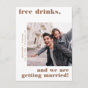 Terra Cotta Funny Free Drinken Photo Save the Date Briefkaart