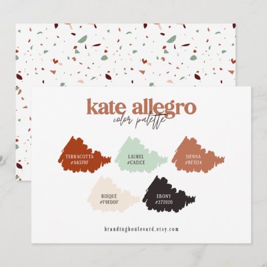 Terra Cotta Gebrande Sienna Beige Kleurenpalet Kaa Kaart (Voorkant / Achterkant)