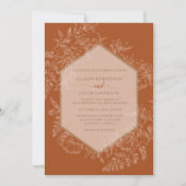 Terra Cotta Geometrische Bloemen Tapestry Bruiloft Kaart (Voorkant)
