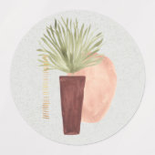 Terra Cotta Gold Glitter Vormen Botanische Gift Labels (Design 2)