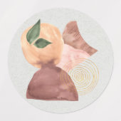 Terra Cotta Gold Glitter Vormen Botanische Gift Labels (Design 1)