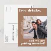 Terra Cotta Grappige Gratis Drinken Foto Sla de da Briefkaart (Voorkant / Achterkant)