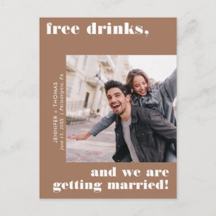 Terra Cotta Grappige Gratis Drinken Foto Sla de da Briefkaart