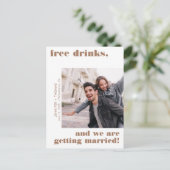 Terra Cotta Grappige Gratis Drinken Foto Sla de da Briefkaart (Staand voorkant)