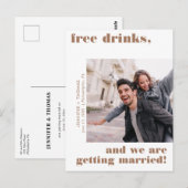 Terra Cotta Grappige Gratis Drinken Foto Sla de da Briefkaart (Voorkant / Achterkant)