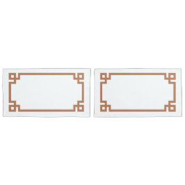 Terra Cotta Greek Key Border King Grootte Kussensloop