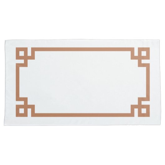 Terra Cotta Greek Key Border King Grootte Kussensloop (Voorkant-Rechts)