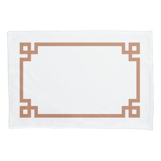 Terra Cotta Greek Key Border Standard Kussensloop (Voorkant-Links)