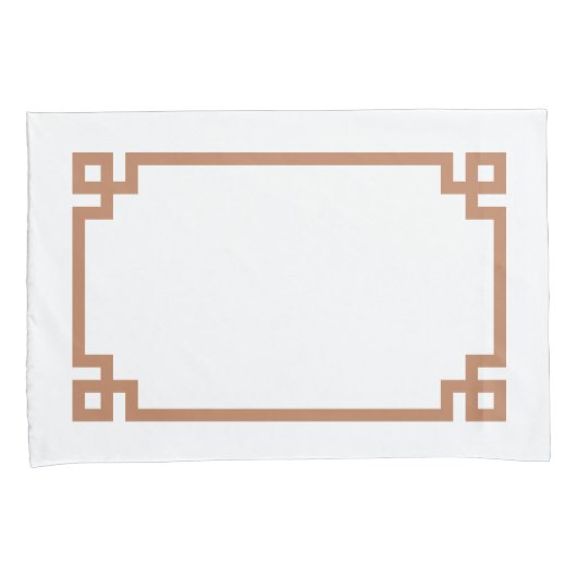 Terra Cotta Greek Key Border Standard Kussensloop (Voorkant-Rechts)