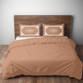 Terra Cotta Griekse Sleutel Monogram Standaard Kussensloop