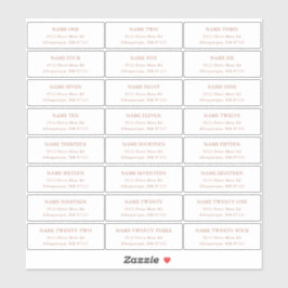 Terra Cotta Guest Adresetiketten Sticker