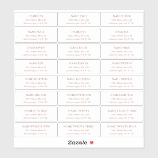 Terra Cotta Guest Adresetiketten Sticker (Vel)