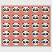 Terra Cotta - Happy Panda Face Cadeaupapier (Vlak)