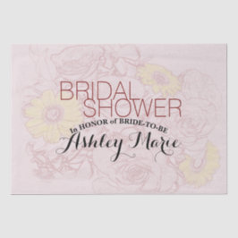 Terra Cotta heeft Bouquet Artwork gepersonaliseerd Tissuepapier