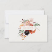 Terra Cotta Herfst Bloemenbruiloft QR-code RSVP Kaartje (Achterkant)