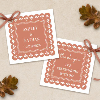 Terra Cotta Herfst Huwelijksgunst Labels