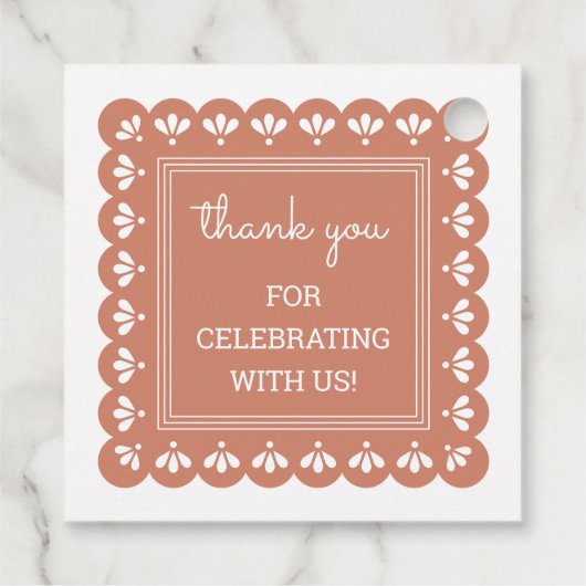 Terra Cotta Herfst Huwelijksgunst Labels (Achterkant)