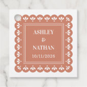 Terra Cotta Herfst Huwelijksgunst Labels (Voorkant)