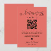 Terra Cotta Honeymoon Fund QR-code minimaal modern (Voorkant / Achterkant)