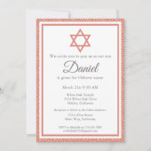 Terra Cotta Joodse baby-naamceremonie Brit Milah Kaart (Voorkant)